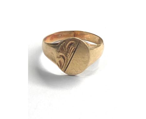 9ct gold vintage signet ring (3g) 