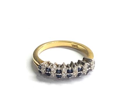 18ct gold diamond &amp; sapphire ring weight 4.3g 