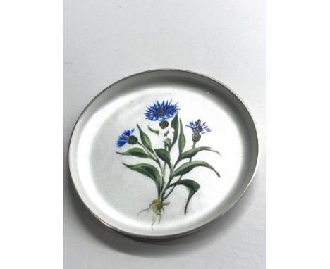 Vintage Danish silver &amp; enamel pin dish measures approx 7.2cm dia 