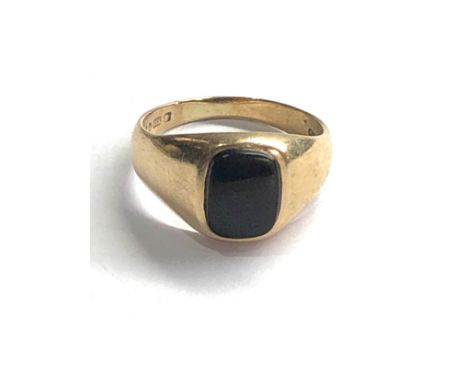 9ct gold vintage onyx signet ring (2.5g) 