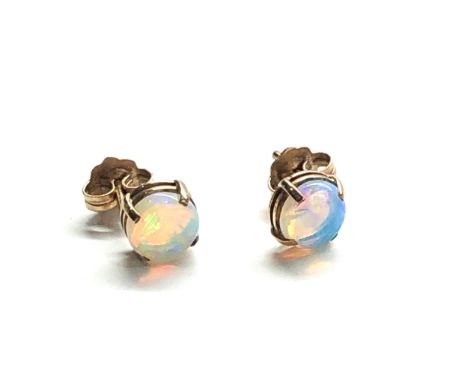 9ct gold opal earrings weight 1g 