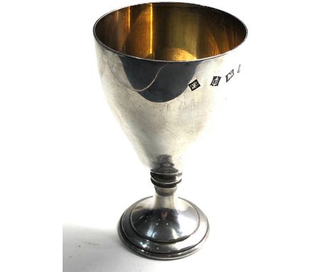 Vintage hallmarked silver goblet measures approx 10.5cm height weight 85g 