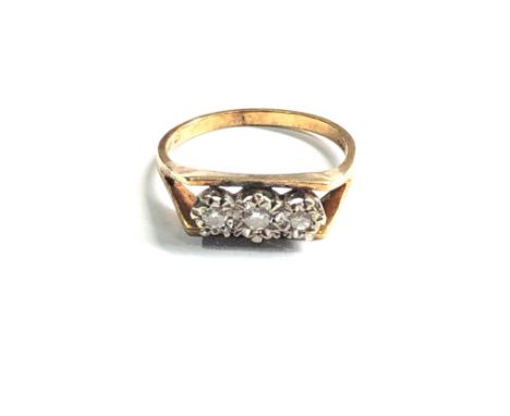 9ct gold diamond ring weight 2.3g 