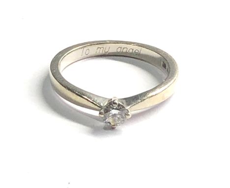 9ct white gold diamond inscribed band ring (2.7g) 