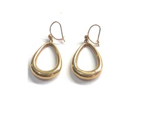 9ct gold vintage teardrop  earrings (2.2g) 