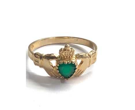 9ct gold vintage emerald ring (2.1g) 