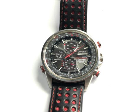 Citizen RAF red arrows world chronograph wr 200m gents eco drive working order but no warranty given 