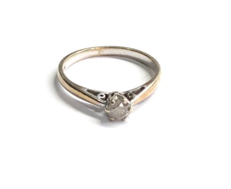 9ct gold diamond ring weight 2.1g 0.25ct 