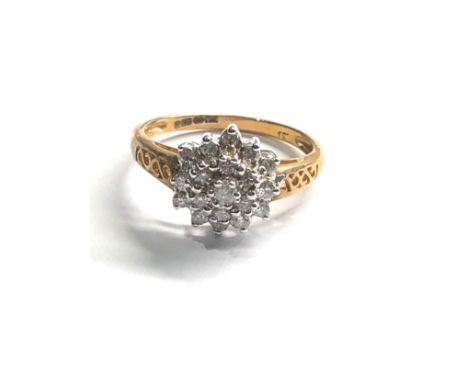 9ct gold diamond cluster dress ring (2.9g) 