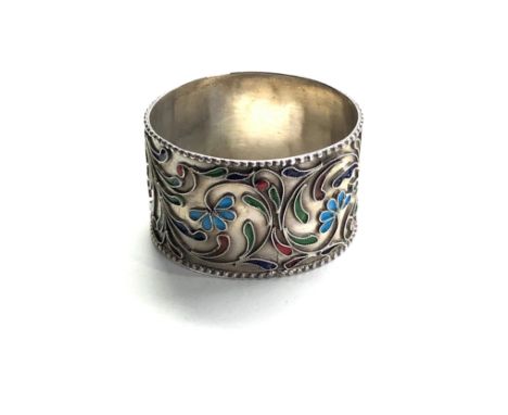 Silver &amp; enamel napkin ring 