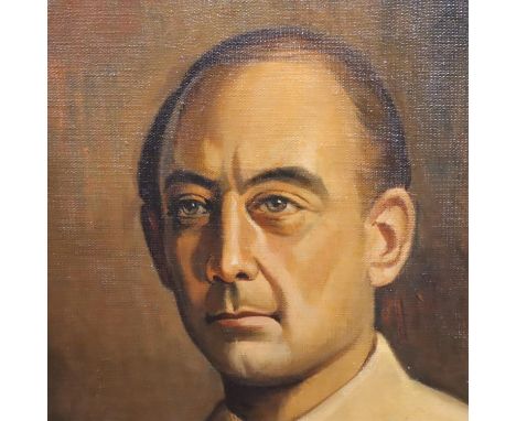 Tan Soen Kiong (20th century); oil on board portrait of a gentleman, 41 x 59 cm, dated 61 and signed to lower right of image.