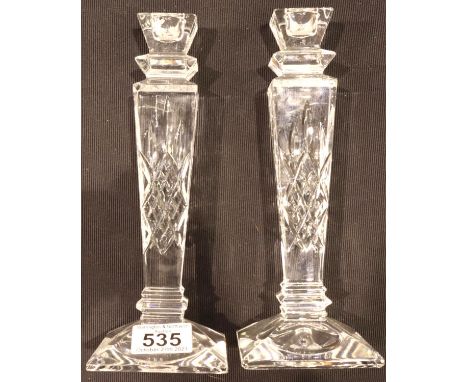 A pair of Stuart Crystal candlesticks, each H: 23 cm. No cracks, chips or visible restoration. P&amp;P Group 3 (£25+VAT for t