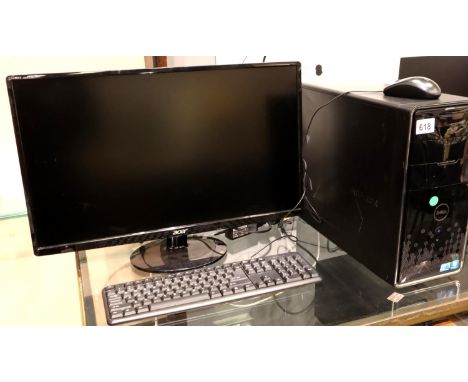 Del Inspiration PC running Windows 10 with ACER 27'' including Monster keyboard and mouse. Username and password supplied. St