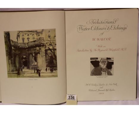 Architectural Watercolours &amp; Etchings of W Wallot, c1919 hardcover clothbound with gilt stamped lettering. P&amp;P Group 