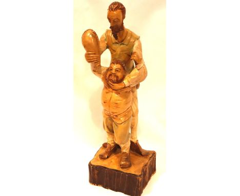 Black Forest carved figurines, H: 34 cm. P&amp;P Group 3 (£25+VAT for the first lot and £5+VAT for subsequent lots) 