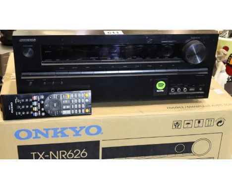 Onkyo TX-NR626 AV receiver amplifier tuner, boxed. Not available for in-house P&P, contact Paul O'Hea at Mailboxes on 01925 6