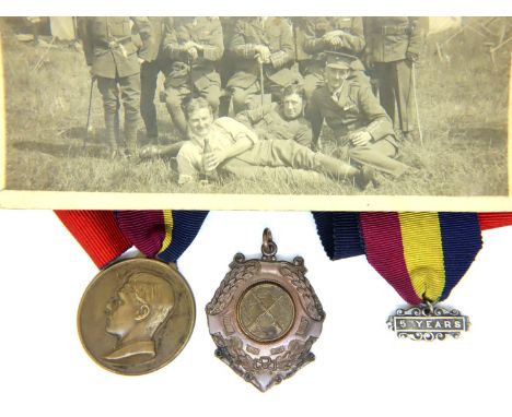 The Church Lads Brigade: 1927 Present on Parade medal, five years silver award and a sporting award fob. P&amp;P Group 1 (£14