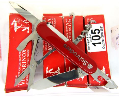 Four boxed Victorinox Swiss army style penknives with seven blades/tools. Not available for in-house P&amp;P, contact Paul O'