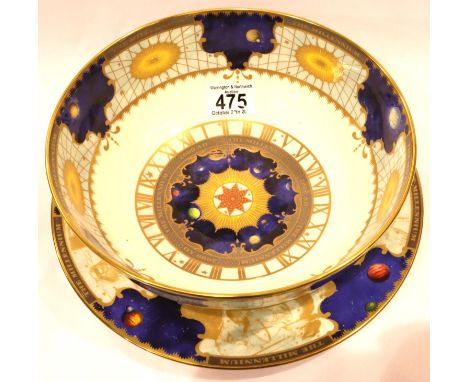 Royal Worcester; Achievements of Man limited edition Millennium cabinet plate, D: 27 cm with centre bowl to match (2). No cra