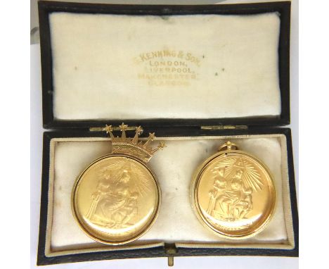 Two Masonic charity jewels in a leather jewel case. P&amp;P Group 1 (£14+VAT for the first lot and £1+VAT for subsequent lots