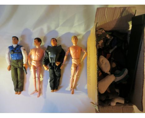 3x Palitoy Action Men (a/f), and assorted Action Man accessories including one modern Action Man. 