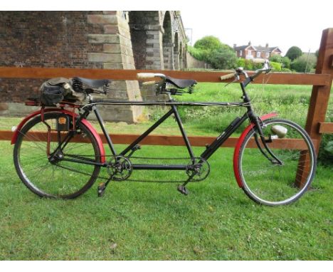 A vintage Garry Shields of Manchester three speed tandem 