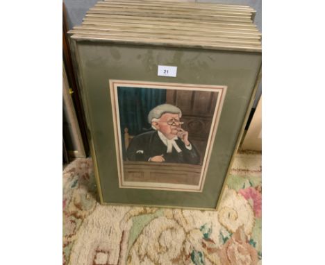 A set of twelve legal caricature prints by Sallon. (12) 