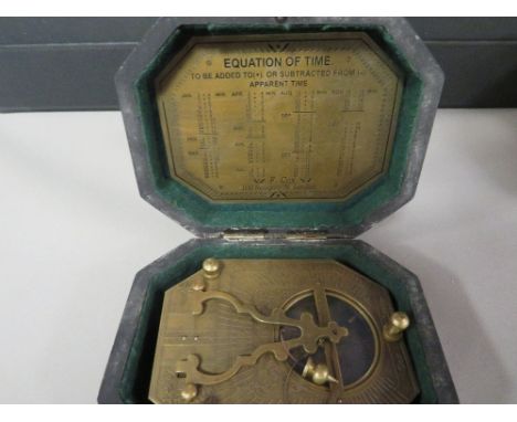 A reproduction F. Cox sundial compass 