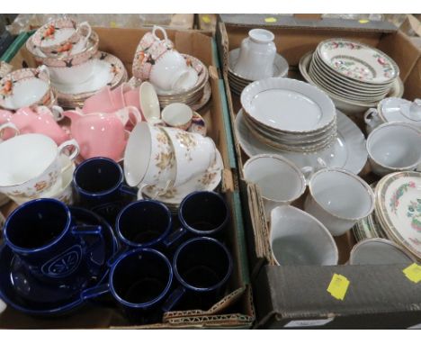 Two trays of assorted tea/dinnerware etc to include Royal Winton, and Portmeirion Totem etc