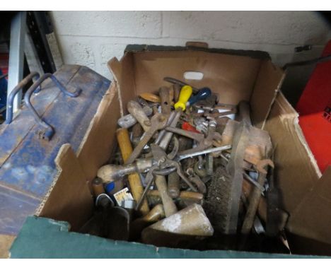 A large tray of tools together with a toolbox and contents 