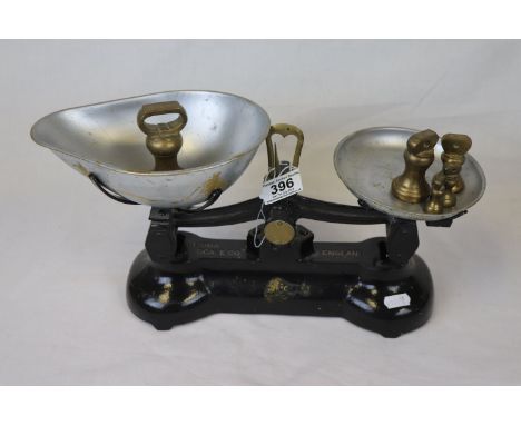 A Libra set of vintage scales with bell weights 