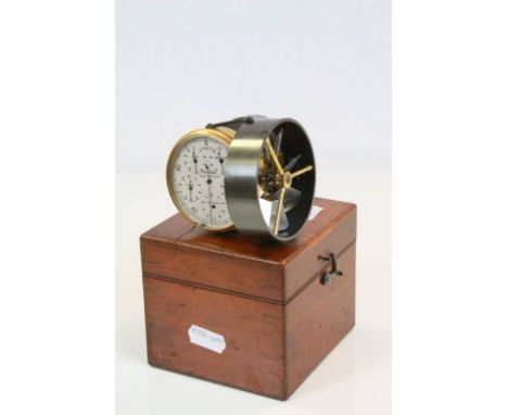 Vintage mahogany cased air flow machine with multiple dial