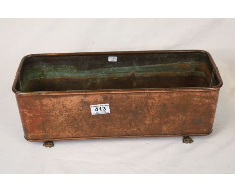 Victorian Copper Planter with Lion Mask Handles and Paw Feet