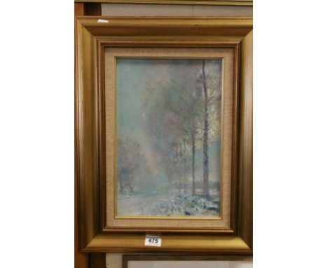Arthur K Maderson (b. 1942) Oil on Panel, Impressionist Scene ' Snow and Fog '  signed bottom right, 37cms x 25cms ((Artist's