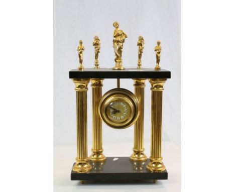 Decorative Mantle Clock, Itatian made featuring Columns and Statues