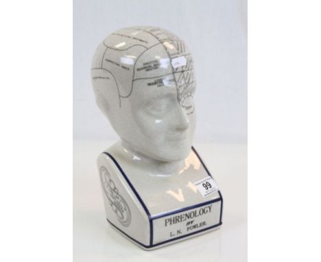Contemporary ceramic Phrenology Head by L N Fowler
