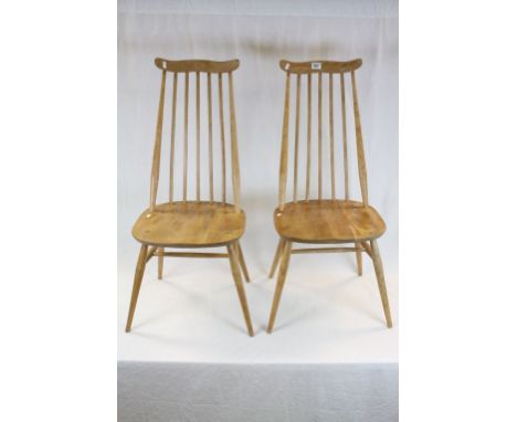 Pair of Ercol ' Goldsmith ' Beech and Elm Chairs