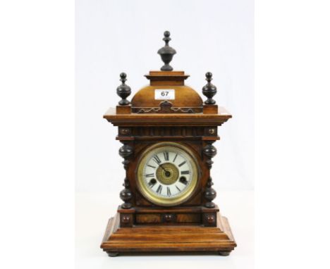 Key wind Bavarian Wooden cased Mantle clock with 14 day movement, maker H.A.C