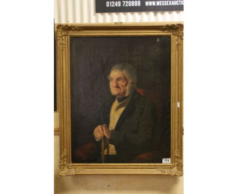 Gilt framed oil portrait of a gentleman on canvas marked to verso Charles Allen Duval (1810 - 1872)