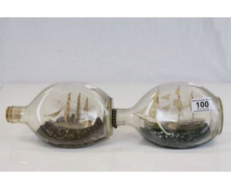 Two vintage Ships in Haig Whisky Bottles