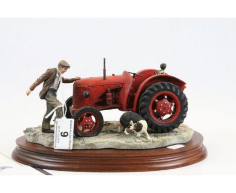 Border Fine Arts model of a Tractor, titled "Kick Start" and with COA