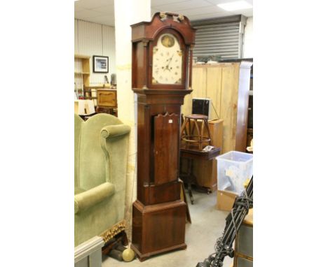 19th century Mahogany 'Ashwick ' Longcase Clock, 8 day movement, the painted face with seconds dial and date aperture