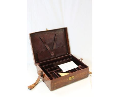 Asprey London vintage Crocodile leather Gentleman's vanity case with fitted Moroccan leather interior