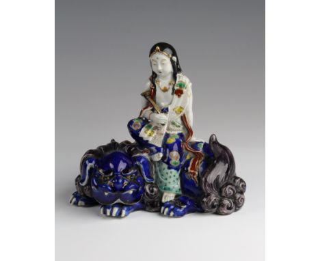 Chinese glazed ceramic statue, circa early to mid 20th century, repaired, height 18cm approx.