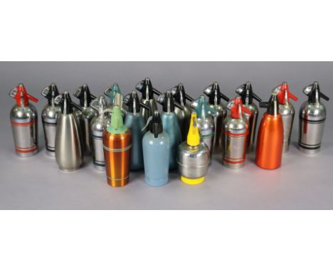 A collection of twenty various vintage soda syphons.