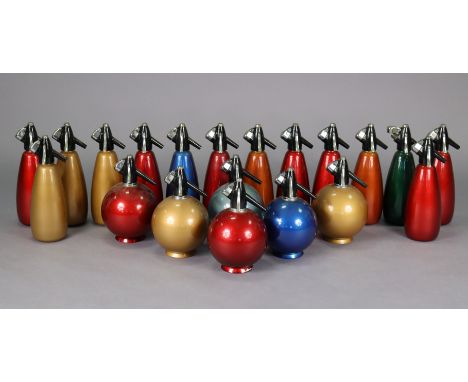Another collection of twenty various vintage soda syphons.