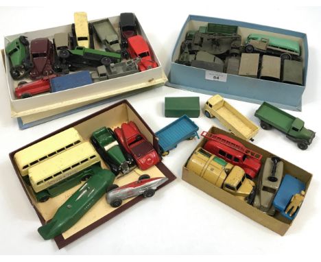 A Collection of vintage Dinky and Meccano play worn model cars and vehicles. Includes racing car models and various van model