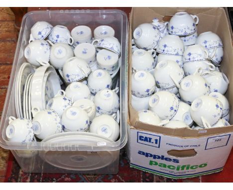 A comprehensive blue and white part tea service over one hundred pieces.