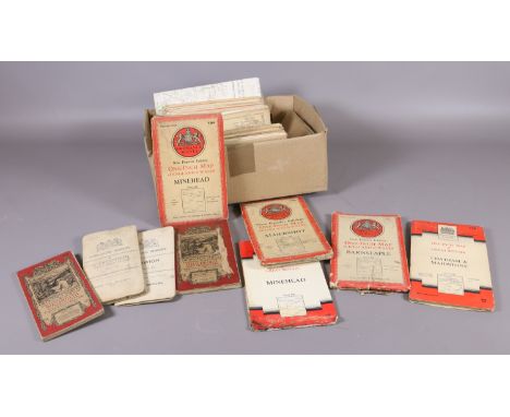 A box of National Grid ordnance survey maps.