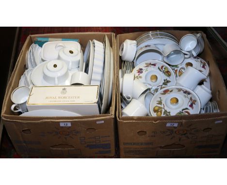 Two good boxes of mixed china to include Royal Worcester and Noritake examples along with a German Jonelle part dinner servic